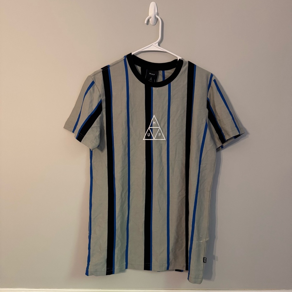 HUF‎ Black and Blue Striped Tee (A2-6)